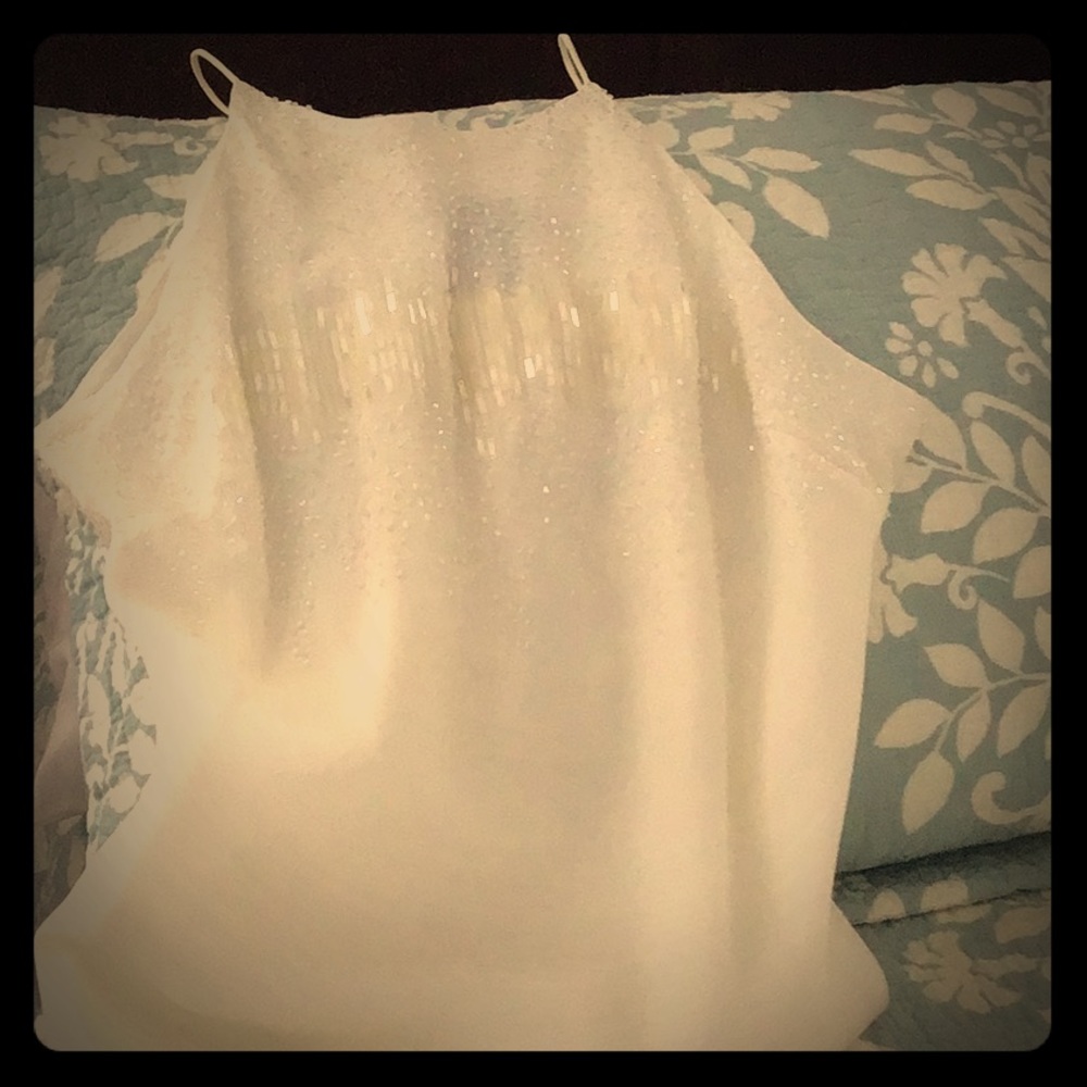 While beaded occasion dress.. Size 14. NWOT